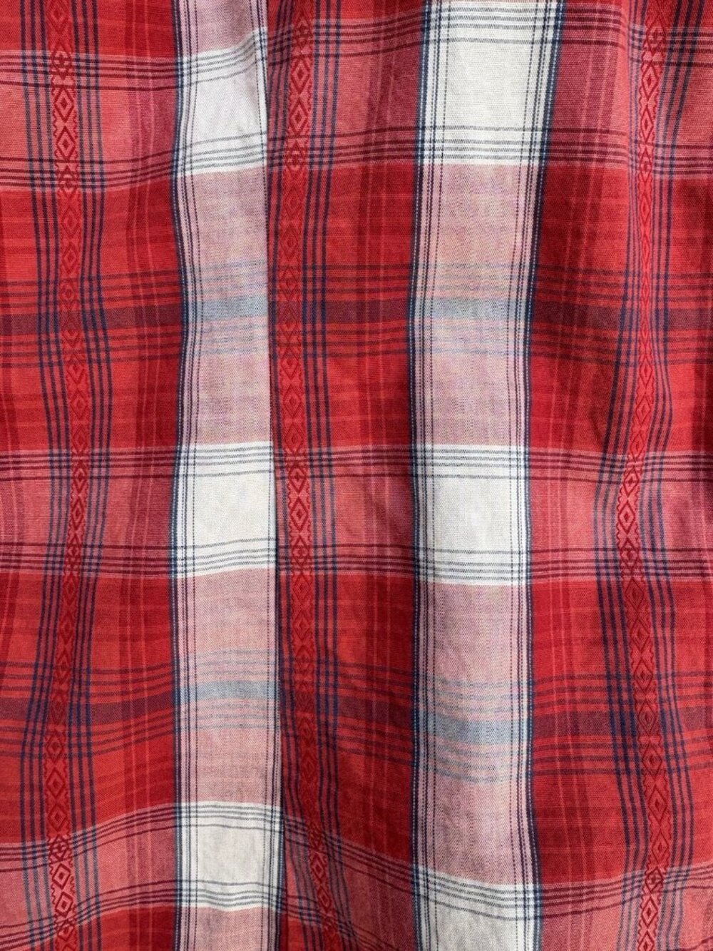 Vtg Wrangler Retro Men's Large Shirt Plaid Western Snap Pearl Cowboy Red White - Picture 5 of 16